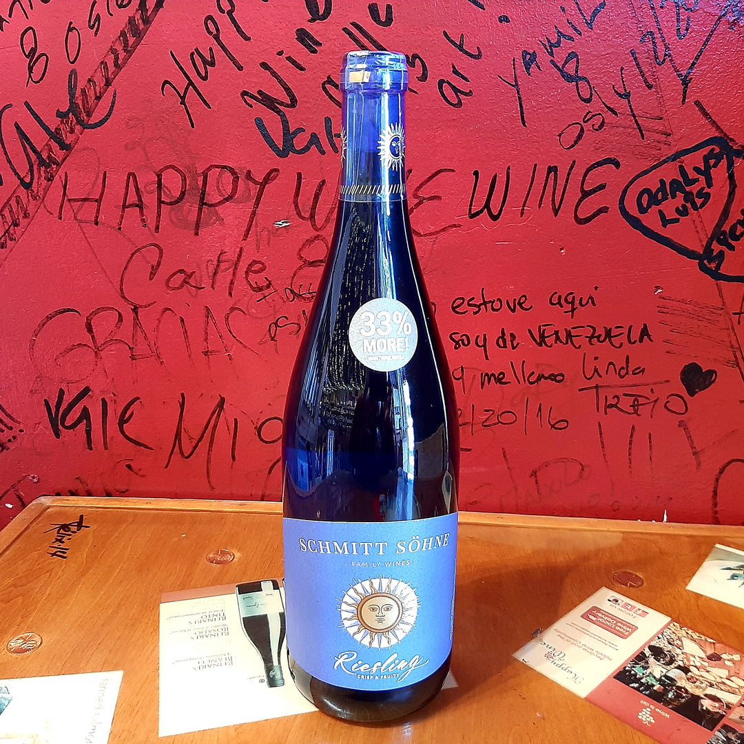 SCHMITT SOHNE QBA RIESLING BLUE BOTTLE 1 LITER, GERMANY-Happy Wine Calle Ocho